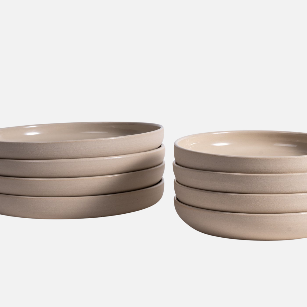 Teller-Set 8-teilig Beige