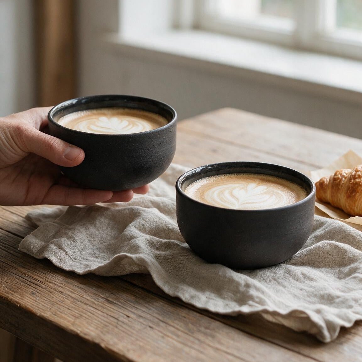 Coffee for Two Set (grau/schwarz) - Mura Mura Ceramics