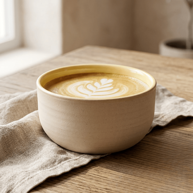 KUMO Cappuccino Tasse gelb - Mura Mura Ceramics