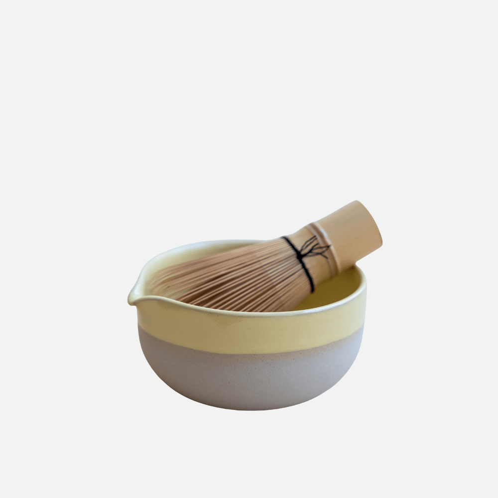 Matcha Chawan gelb | handgemachte Matcha Schale - Mura Mura Ceramics