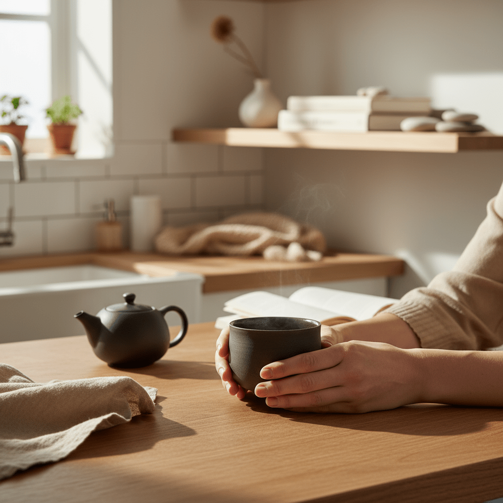 OCHA grau/schwarz | handgemachte Teetasse (Matcha) | Matcha Tasse - Mura Mura Ceramics