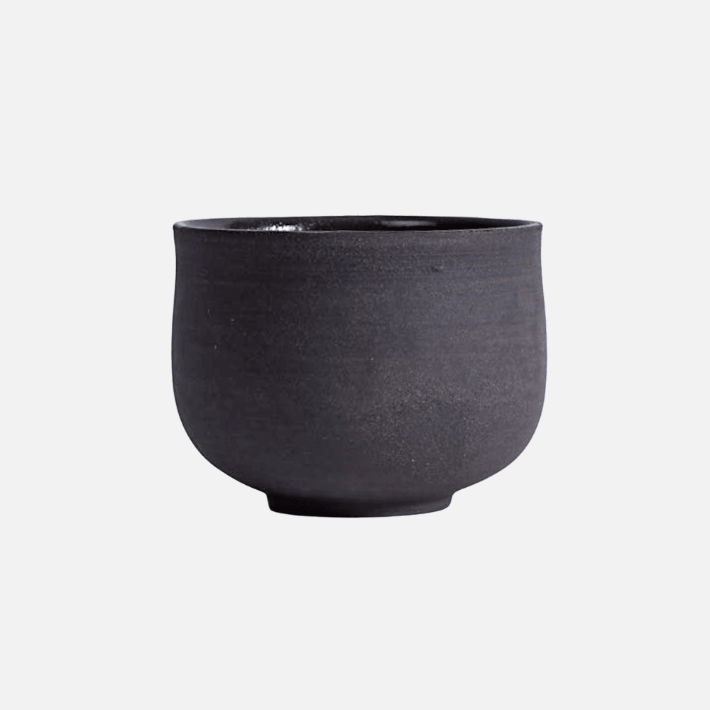 OCHA grau/schwarz | handgemachte Teetasse (Matcha) | Matcha Tasse - Mura Mura Ceramics