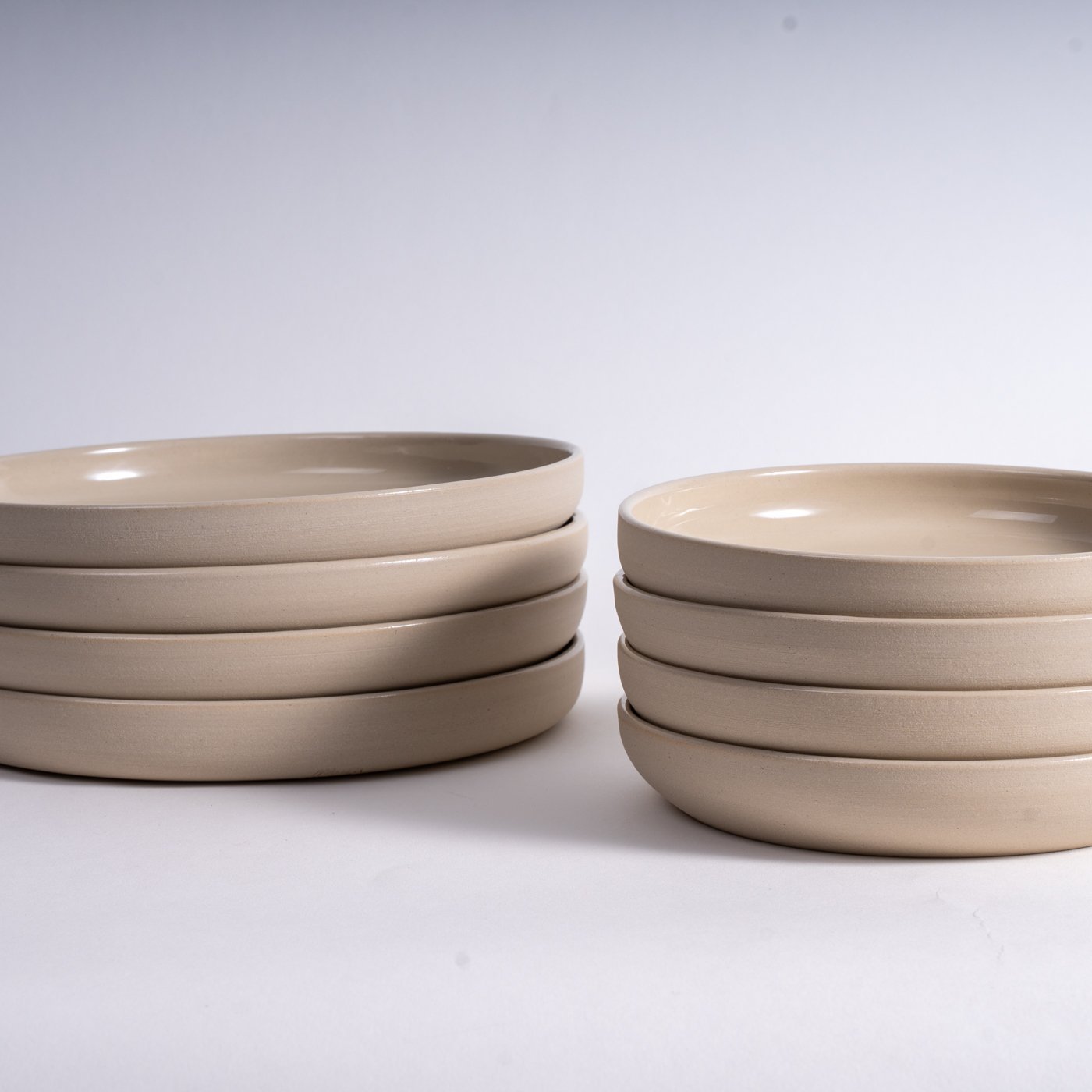 Teller-Set 8-teilig Beige