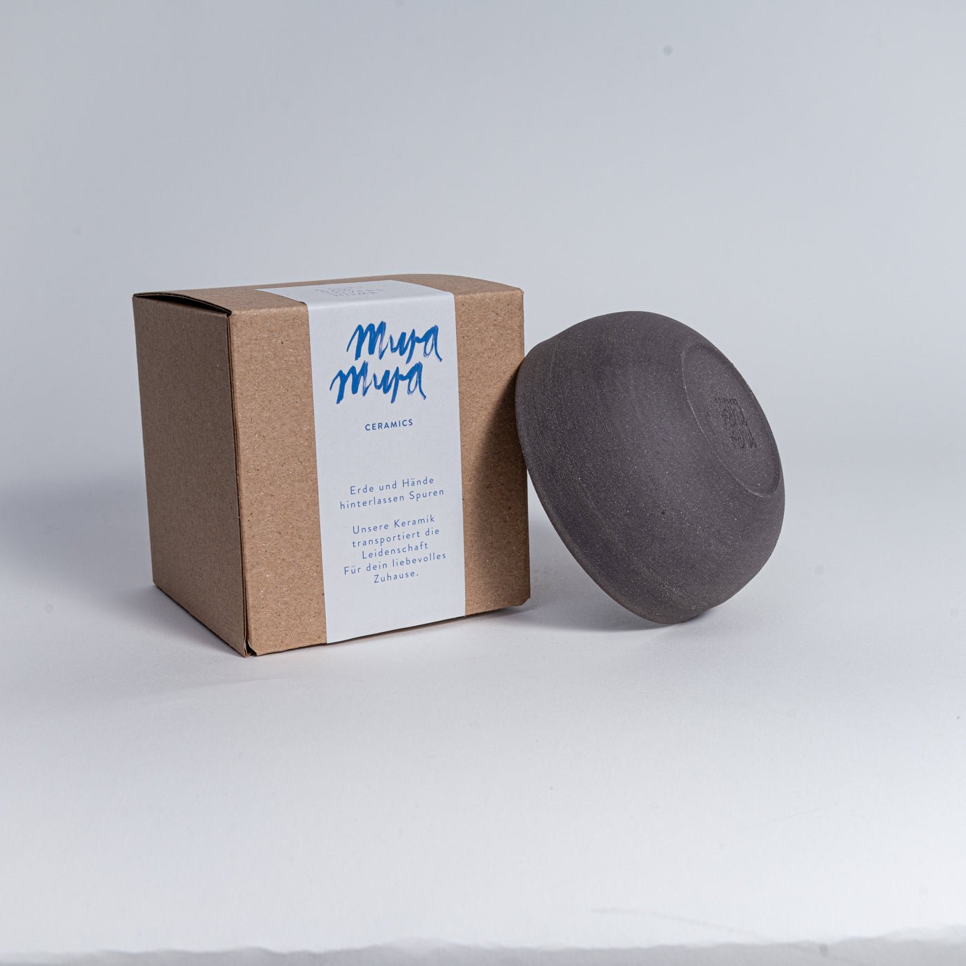 Cappuccino Tasse KUMO grau/schwarz - Mura Mura Ceramics