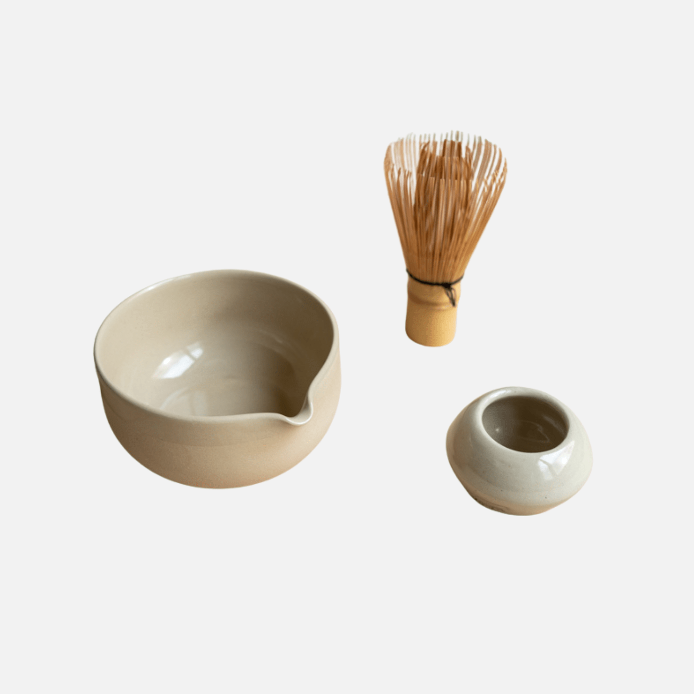 MATCHA Ritual Bundle beige | handgemachte Matcha Schale - Mura Mura Ceramics