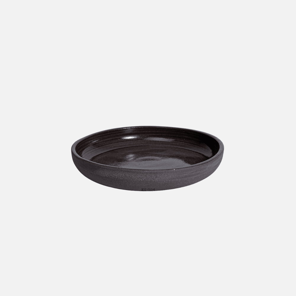 SARA groß grau/schwarz | handgemachter Teller - Mura Mura Ceramics